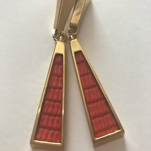 Kara Ross genuine  lizard skin earrings - Picture 2 of 3